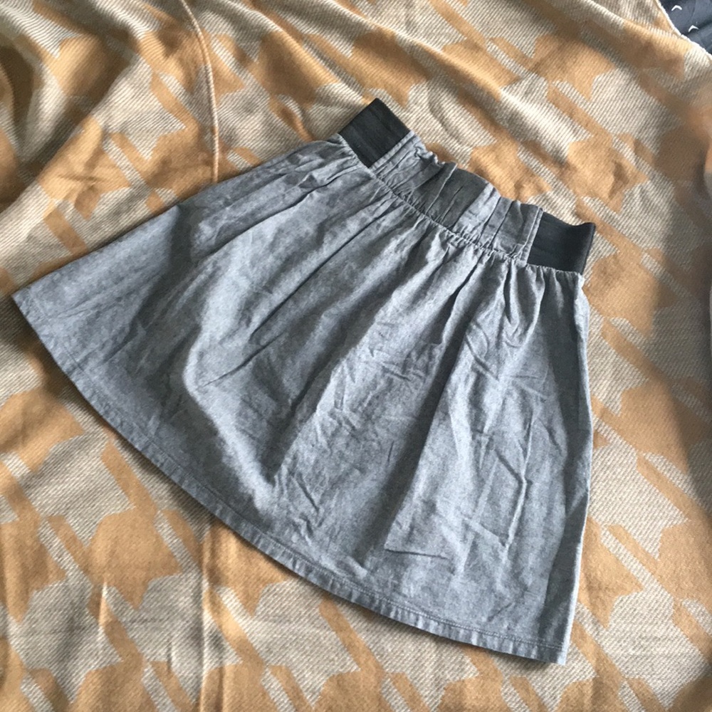 Skater skirt grey-blue jean elastic waist